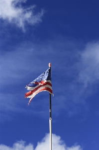 Broken flag usa sky Photo