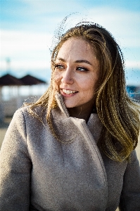 Girl beauty spring beach Photo