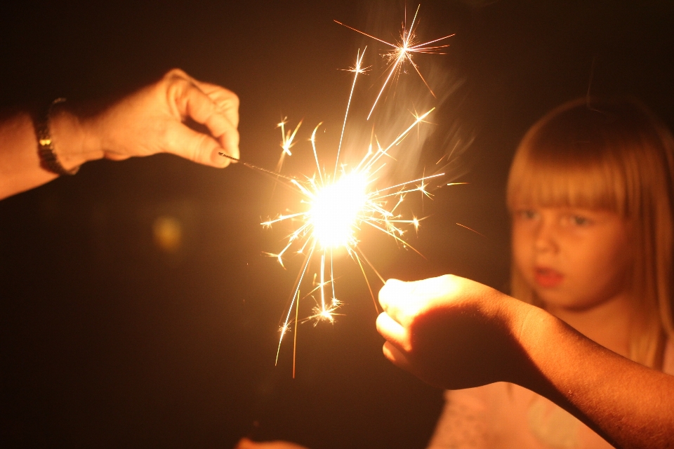 Fireworks child sparkler light