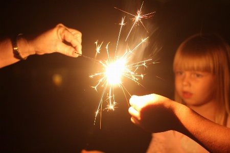 Fireworks child sparkler light Photo