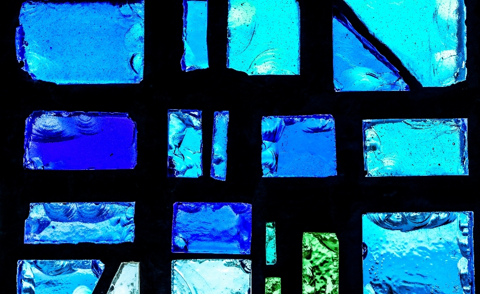 Stained glass blue electric