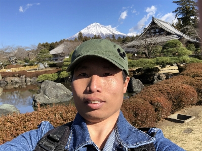 Man wilderness mountain selfie Photo