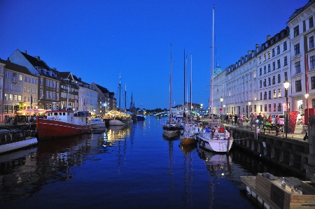 Copenhagen night body of water waterway Photo