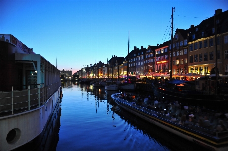 Copenhagen night waterway water Photo