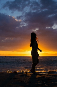 Girl sky people in nature horizon Photo