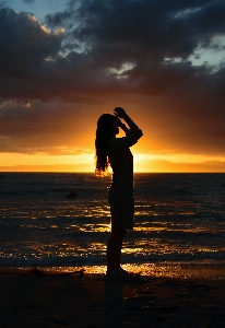 Girl people in nature sky horizon Photo