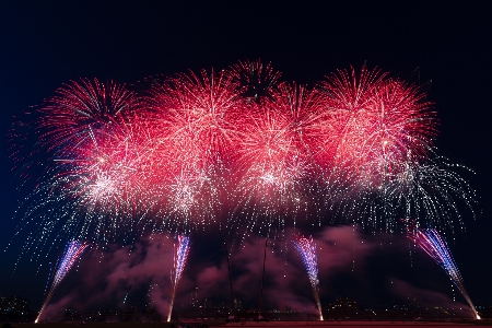 Sky fireworks new years day pink Photo