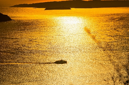 Gold sky water orange Photo