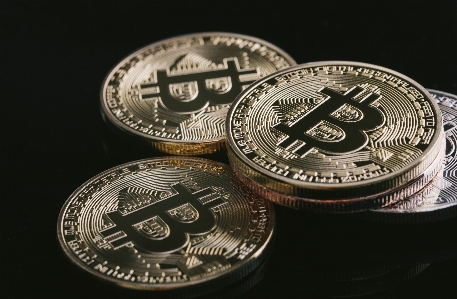 Photo Bitcoin argent pièce de monnaie