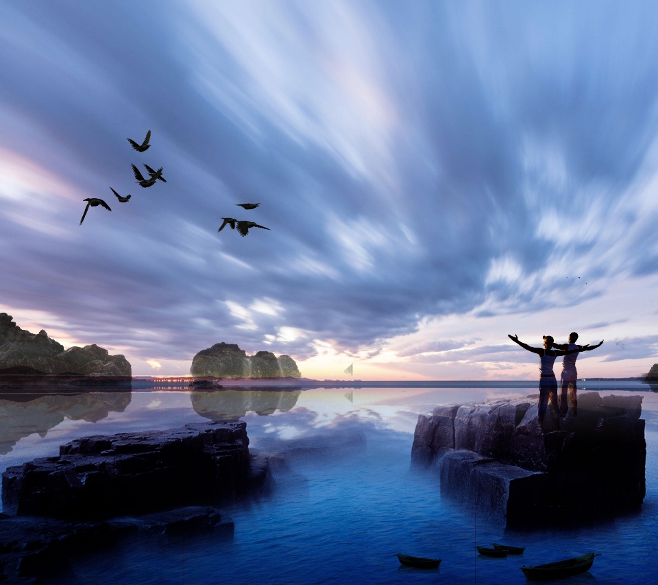 Ciel eau océan mer