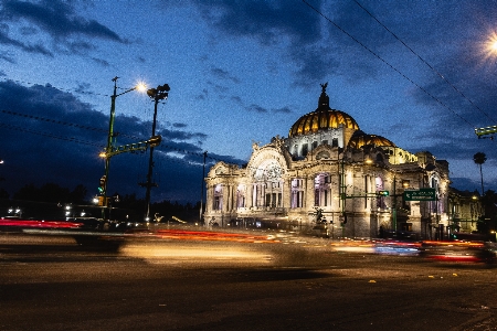 Mexico night long exposition lights Photo