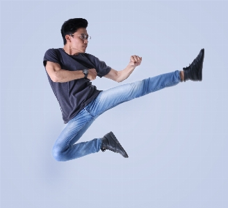 Model man kick kung fu Photo