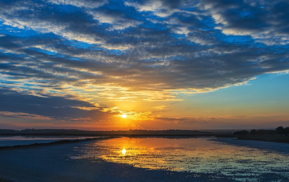 Sunset sky afterglow horizon