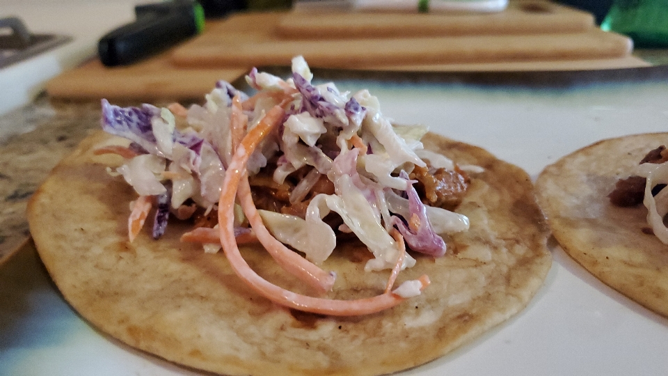 Pork food taco slaw