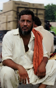 Man facial hair beard sitting Photo