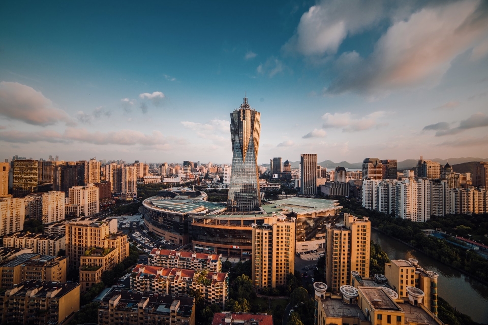 Hangzhou metropolitan area city cityscape