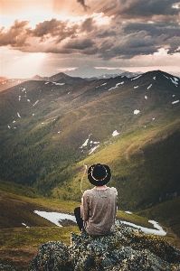 Natural mountainous landforms mountain sky Photo