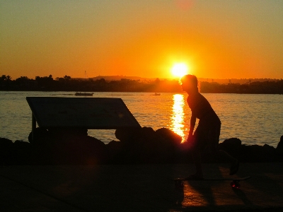 San diego sunset skater silhouette Photo