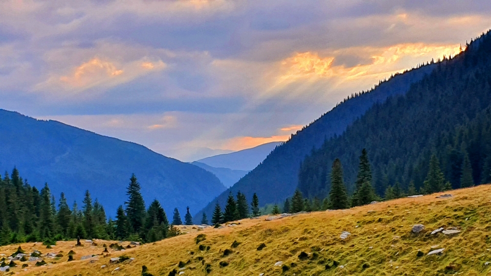 自然的 山地地貌 山 天空