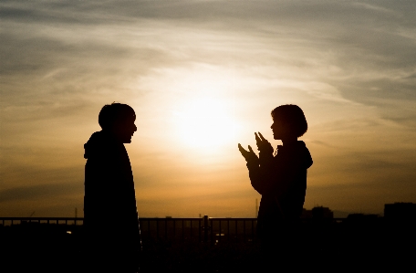 Love sky people in nature photograph Photo