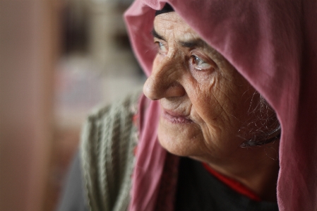 Old human face wrinkle Photo