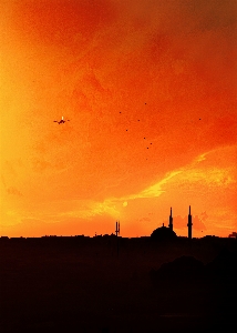 Landscape istanbul sunset scape Photo