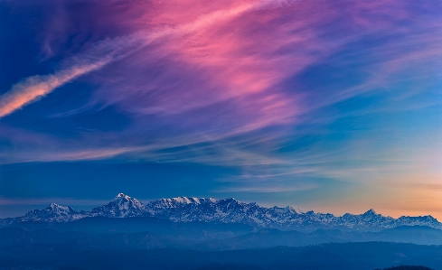 Sky blue cloud mountain Photo