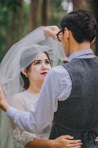 結婚式 ベール 写真 ウェディングドレス
 写真