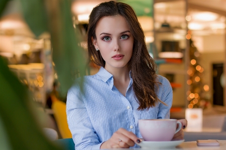 Photo Tasse café fille beauté