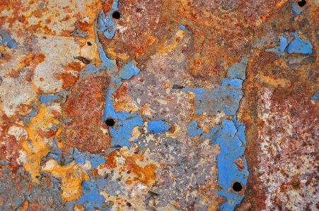 Art rust blue wall Photo