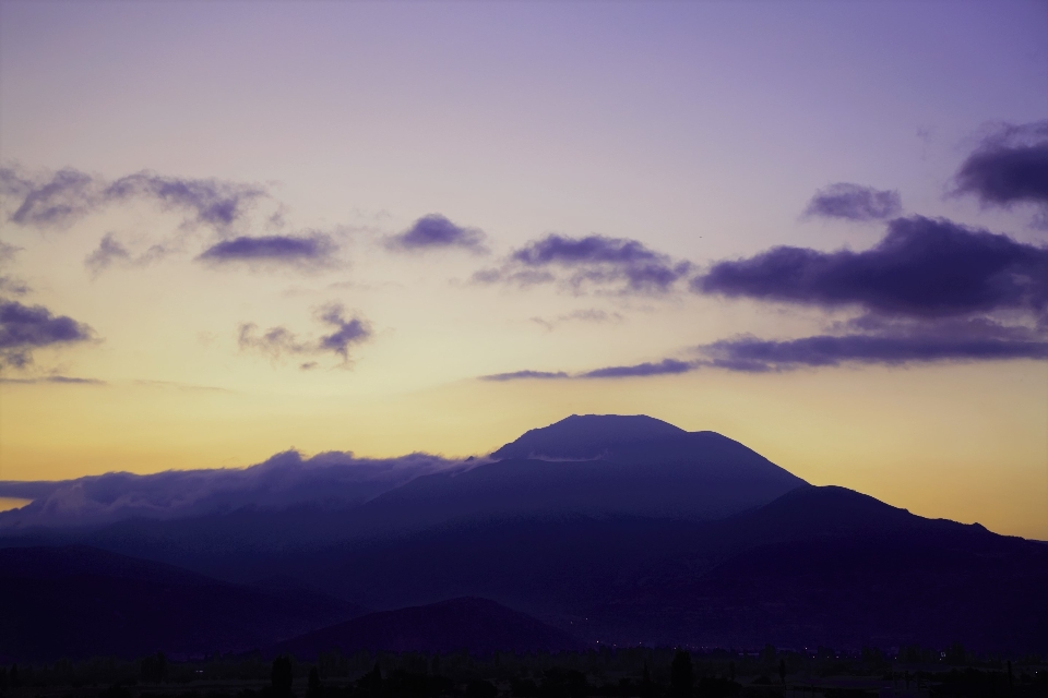 Morning dawn mountain clouds