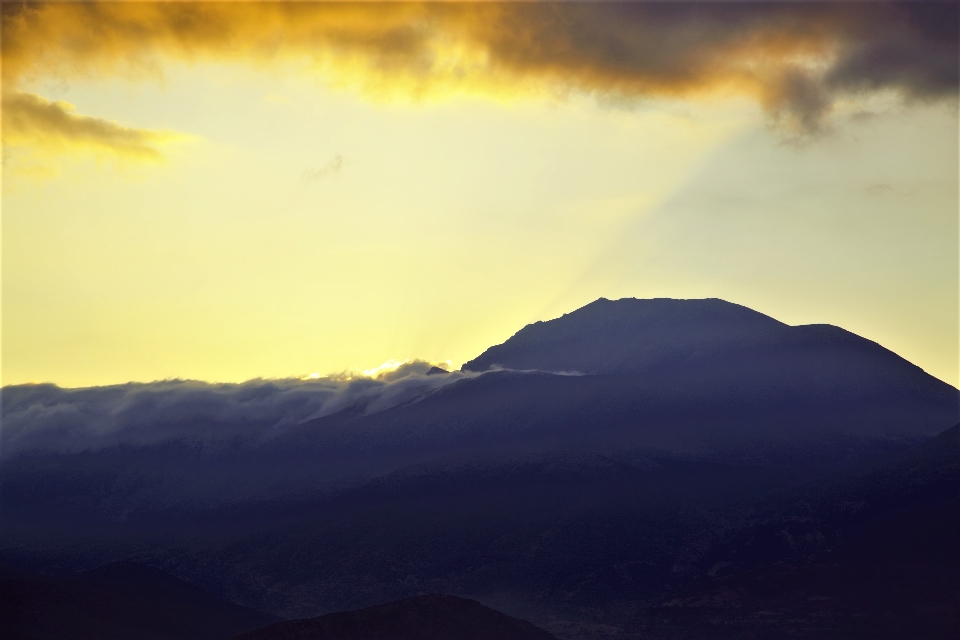 Morning dawn mountain clouds