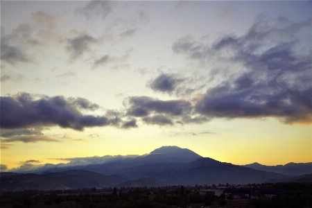 Morning dawn mountain clouds Photo