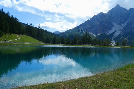 Serles mountain lake alps panorama stubaital Photo