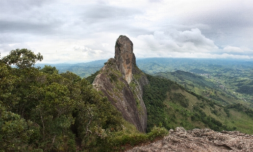 Mountain cliff trees forest Photo