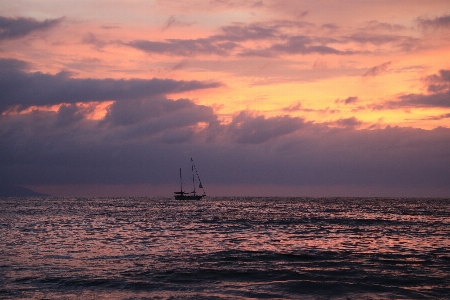 Sunset boat sailboat Photo