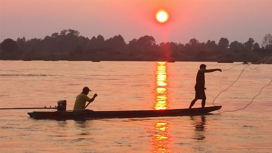 Khong river water sunset Photo