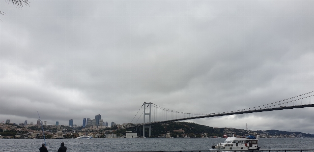 Steamboat sea bridge fisherman Photo