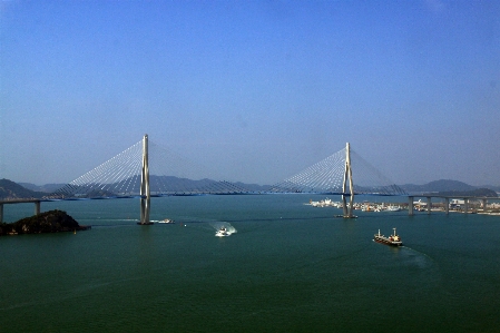 Korea bridge cable stayed water Photo