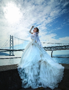 Woman wedding dress gown photograph Photo