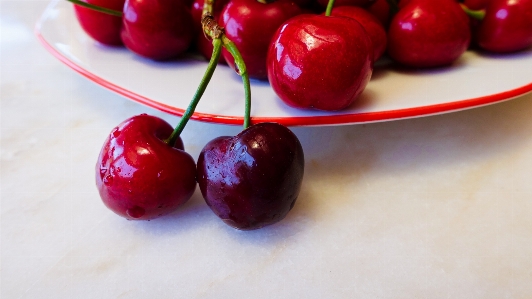 Photo Cerises
 aliments naturels
 nourriture cerise