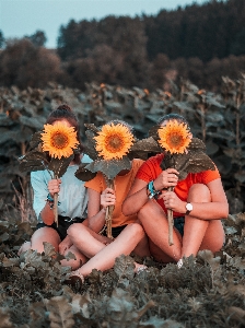 Woman flower orange beauty Photo