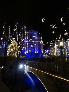 Ljubljana slovenia bridges christmas Photo