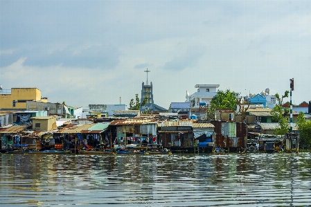 Landscapes water transportation waterway town Photo