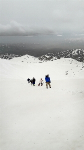 Winter snowy mount people Photo