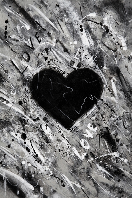 Black heart love abstract