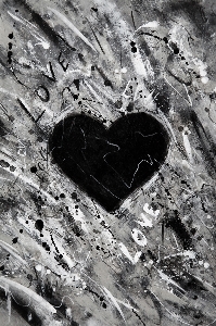 Black heart love abstract Photo