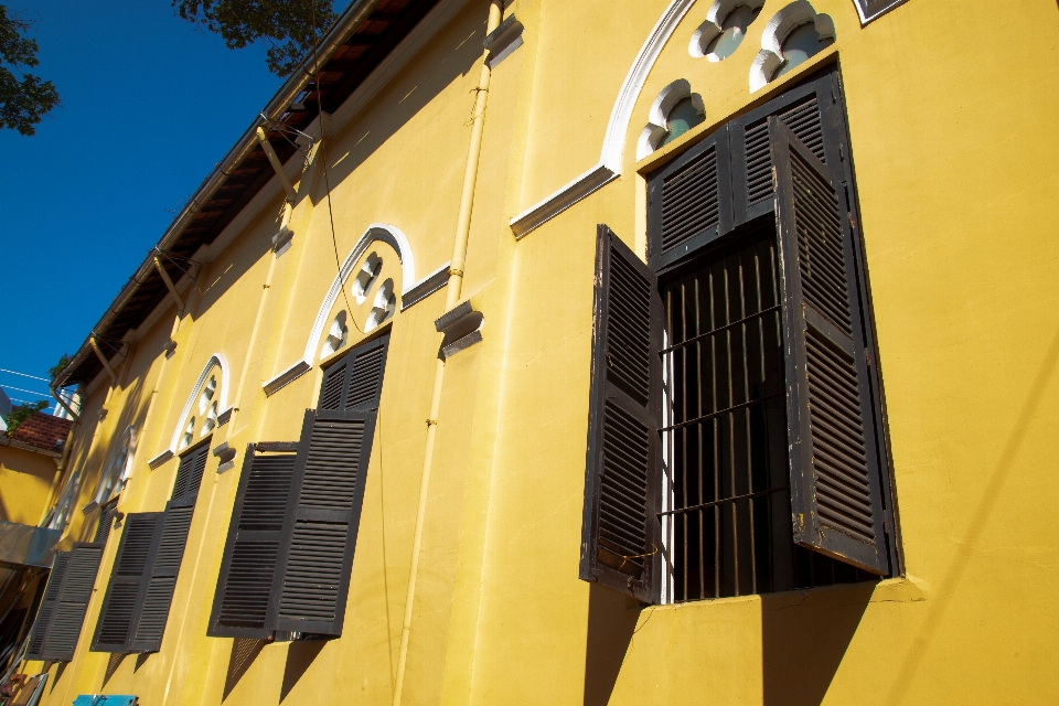 House yellow architecture facade