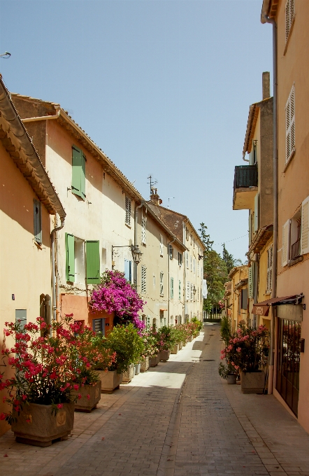 Frankreich straße blumen nachbarschaft