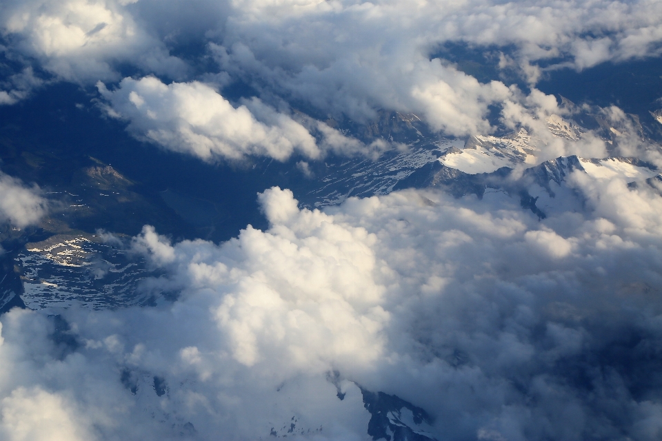 Mountains landscape aerial clouds